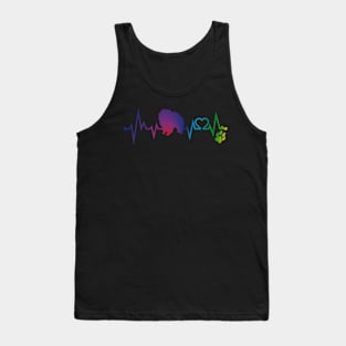 Chow Chow Colorful Heartbeat, Heart & Dog Paw Tank Top